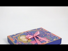 Золотая фольга Цветение Печать Календарь Складка Подарочная коробка с лентой